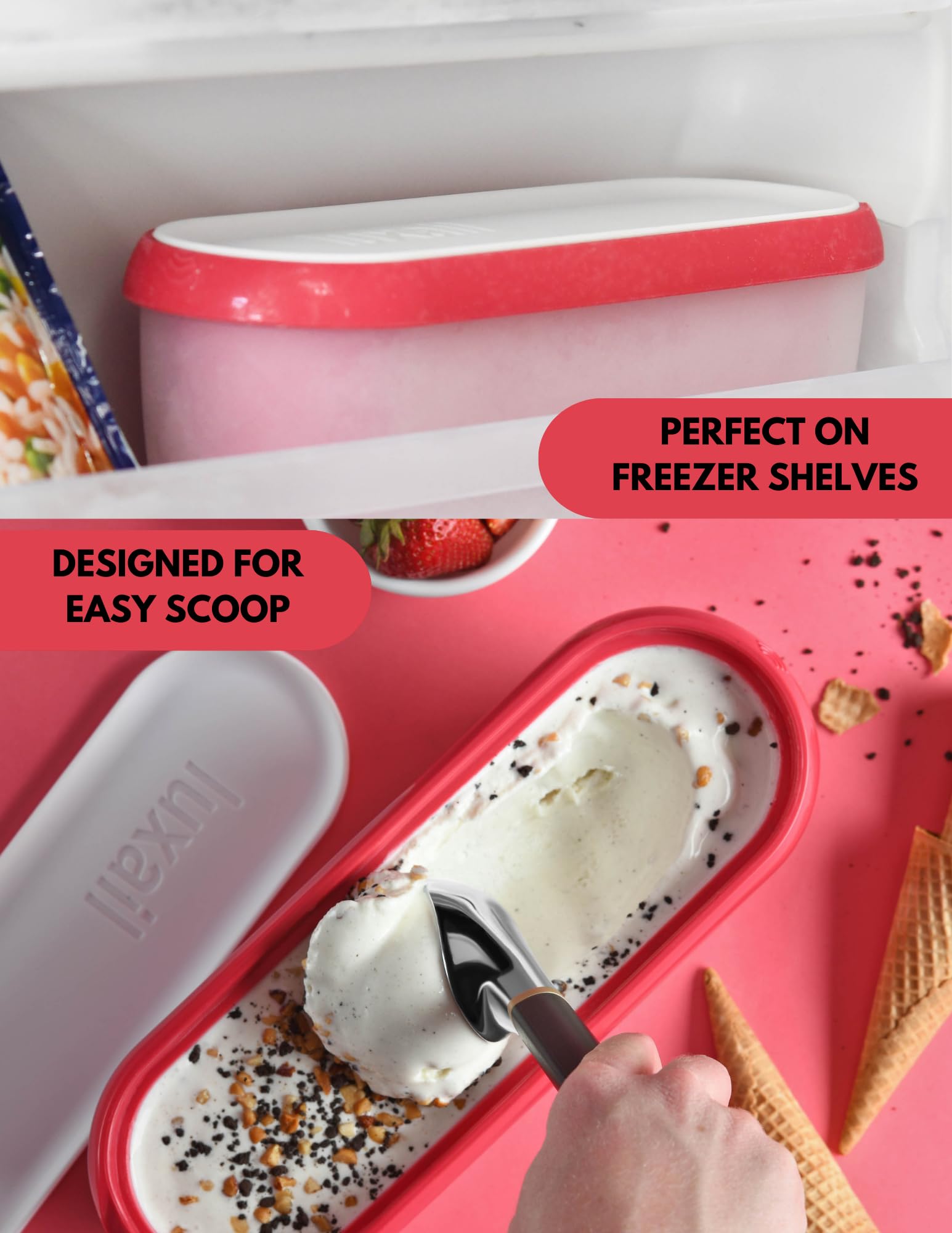 Ejemplo: Helado casero congelándose en un recipiente