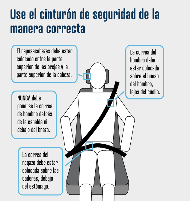 Cómo debe ir puesto el cinturón: Consejos y recomendaciones 5 Imagen: Correcta colocación del cinturón de seguridad