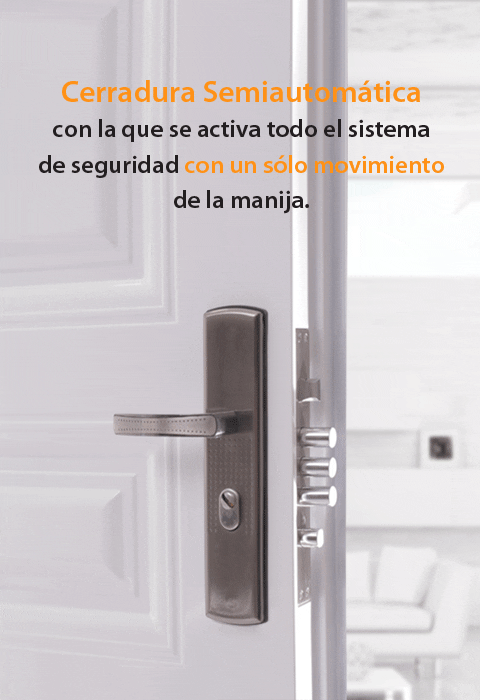 Puerta principal con cerradura de seguridad