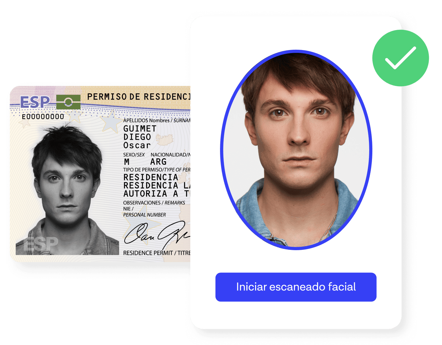 Persona verificando identidad con documento de identidad