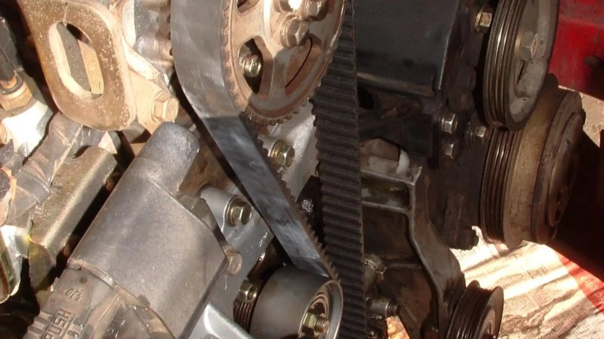 Correa de distribución rota en motor