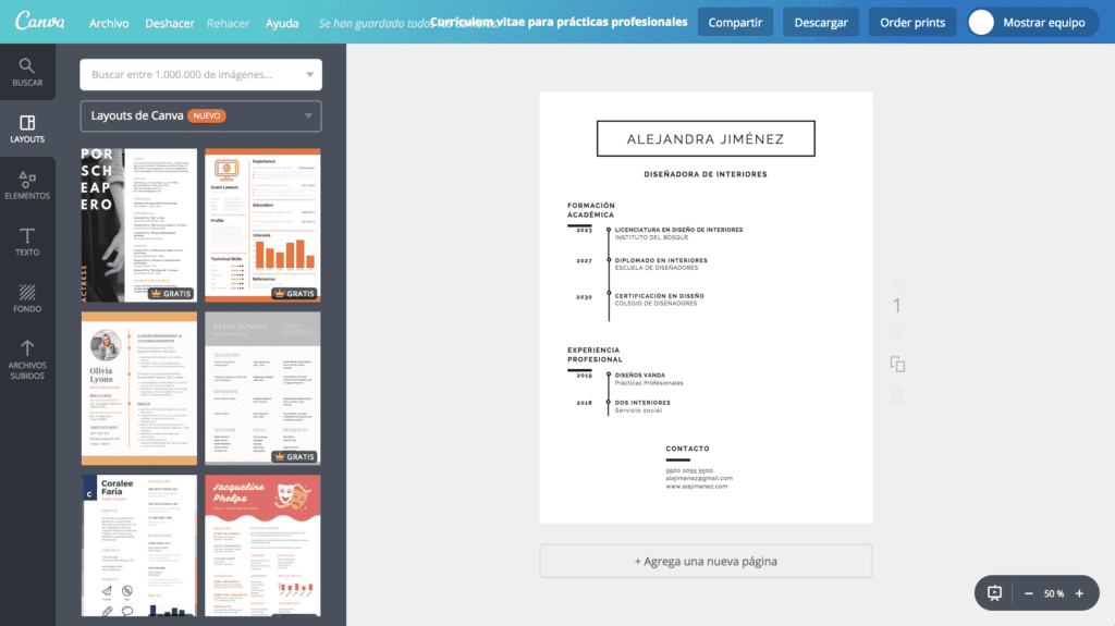 curriculum practicas