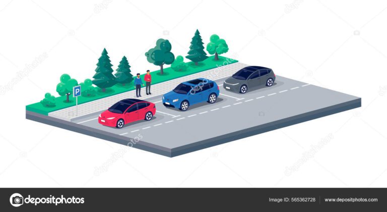 dibujo de coche estacionado en paralelo