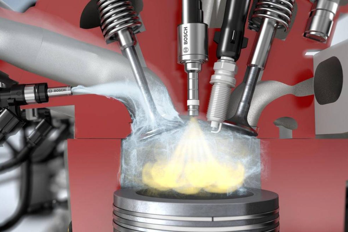 Motor de auto con agua en rendimiento