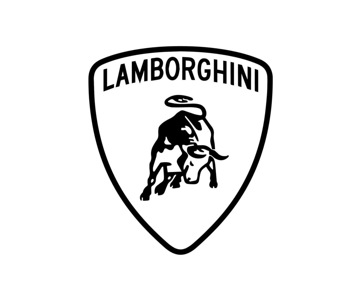Logotipo de Lamborghini en un paisaje italiano