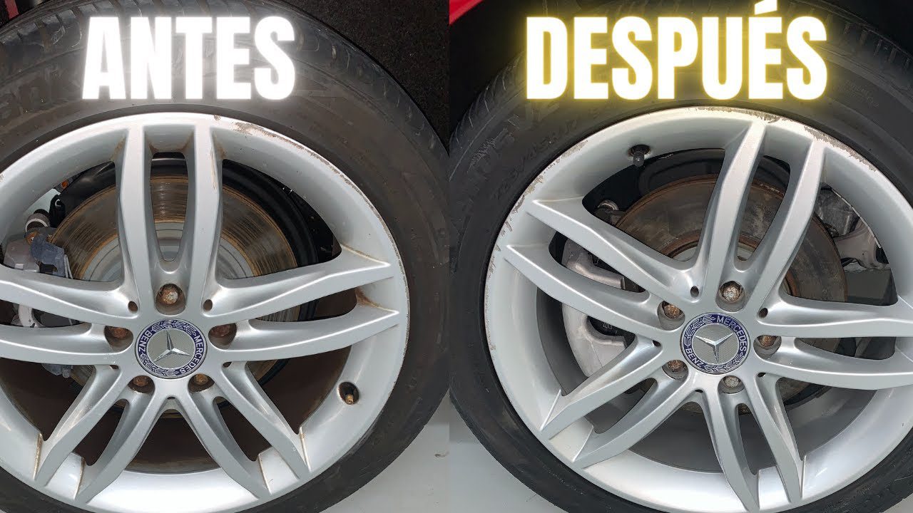 Rines limpios y brillantes en automóvil