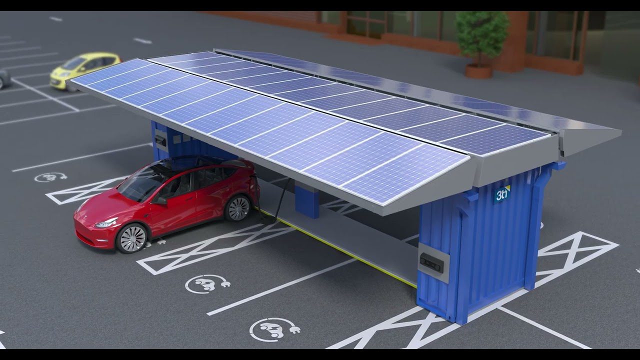 Batería de auto siendo recargada con energía solar