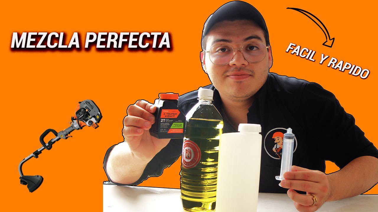 Mezcla de gasolina y aceite en desbrozadora