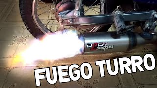 Bobina de moto en llamas