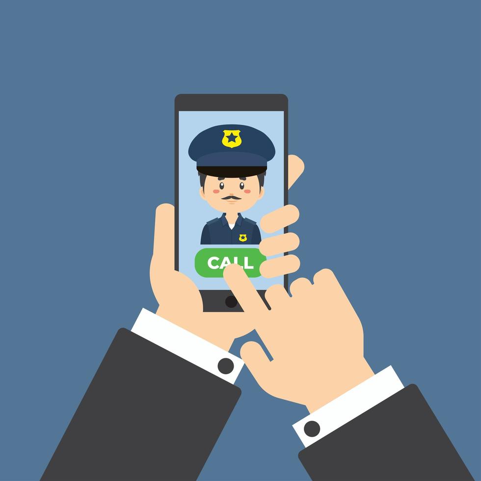 Persona llamando a la policía tras robo