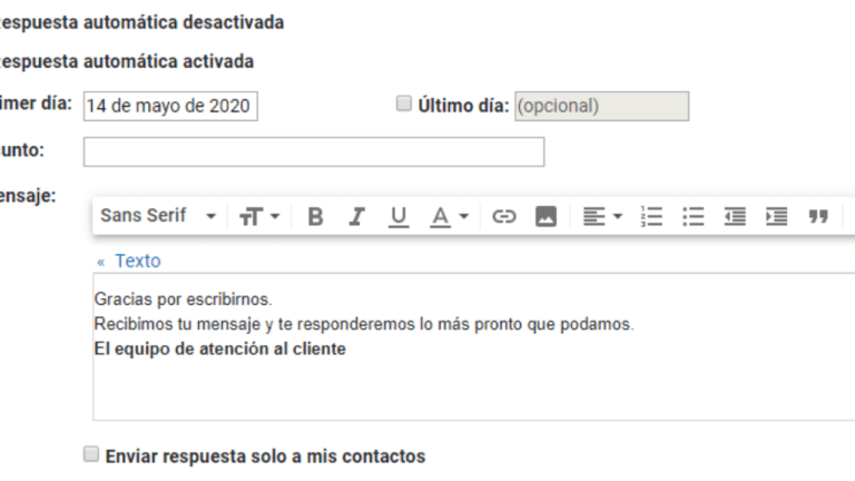 respuesta automatica