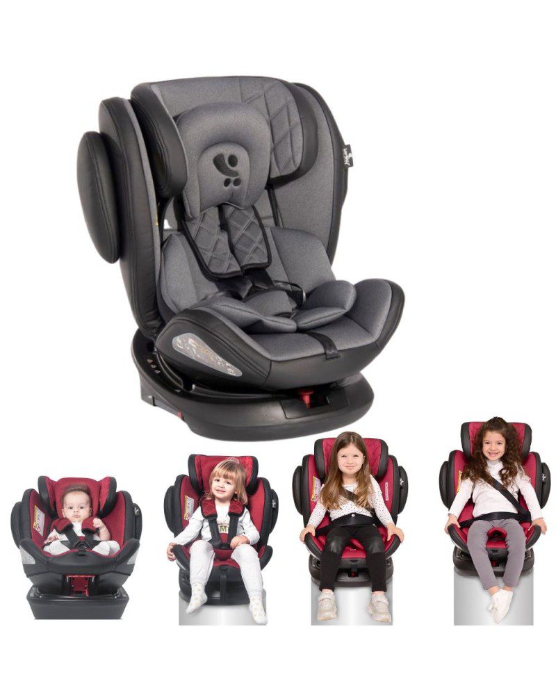silla auto grupo 0 1 2 3 aviator isofix 360 blacklight grey de lorelli