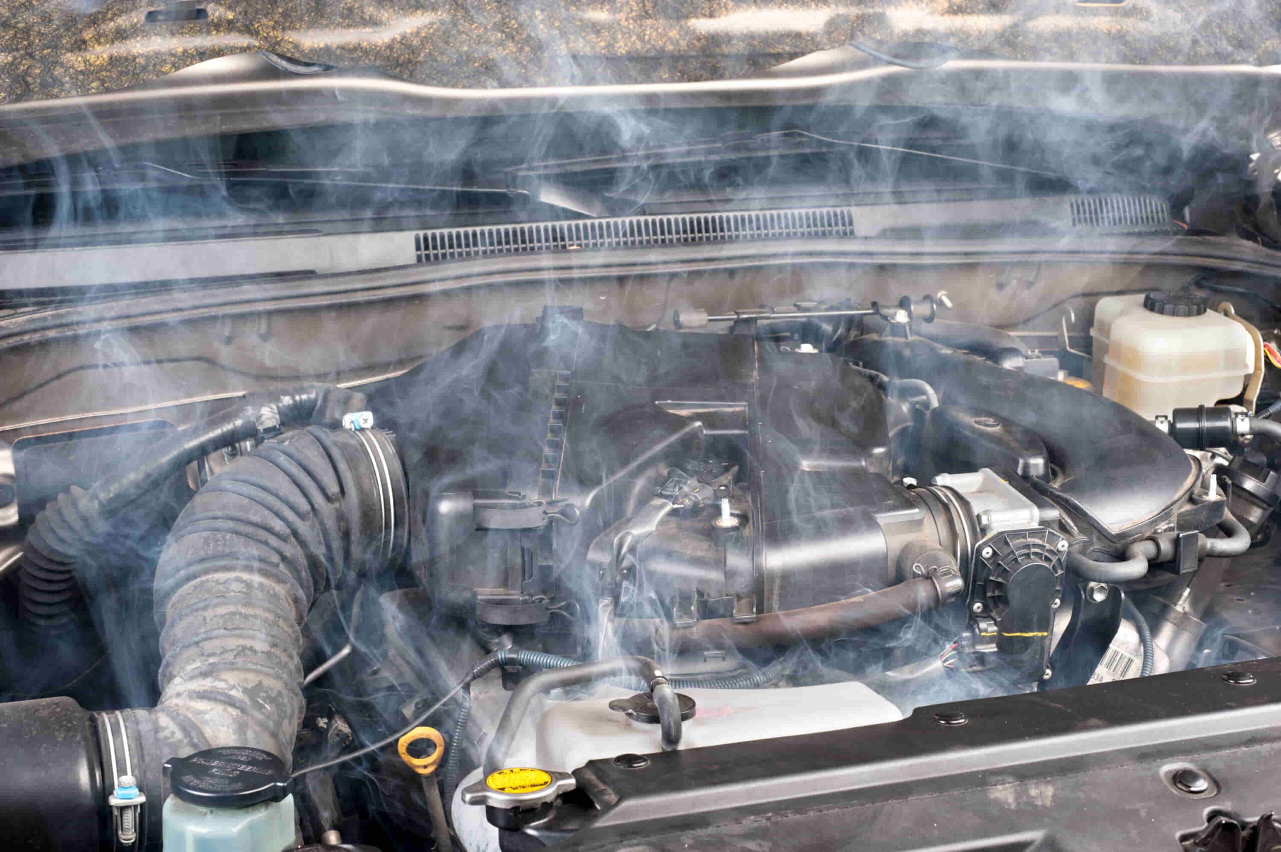 Motor de coche sobrecalentado por falta termostato