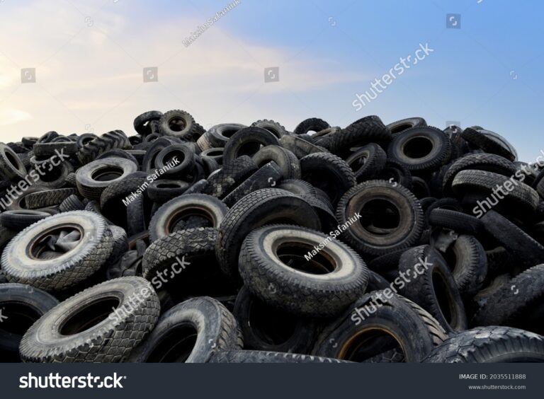 stock photo landfill with old tires and tyres for recycling reuse of the waste rubber tyres disposal of waste 2035511888